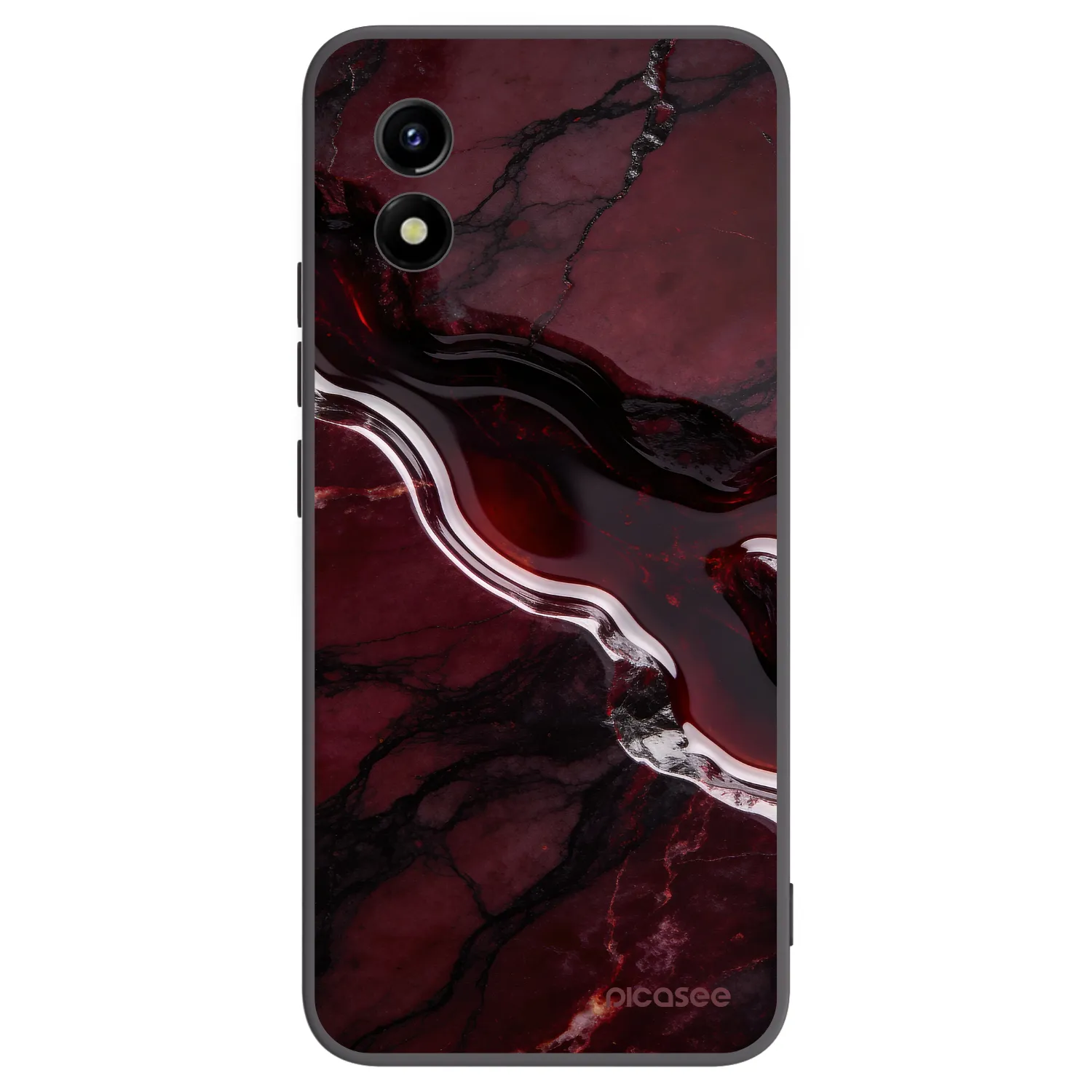 Picasee Vivo Y01 Hülle - Schwarzes Silikon - Cherry stone