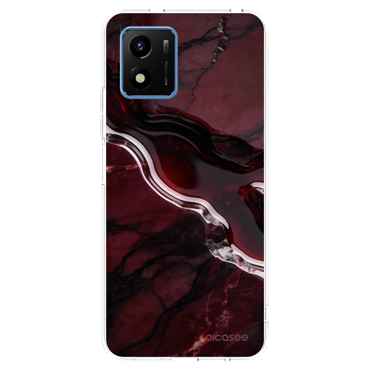 Picasee Vivo Y01 Hülle - Transparentes Silikon - Cherry stone