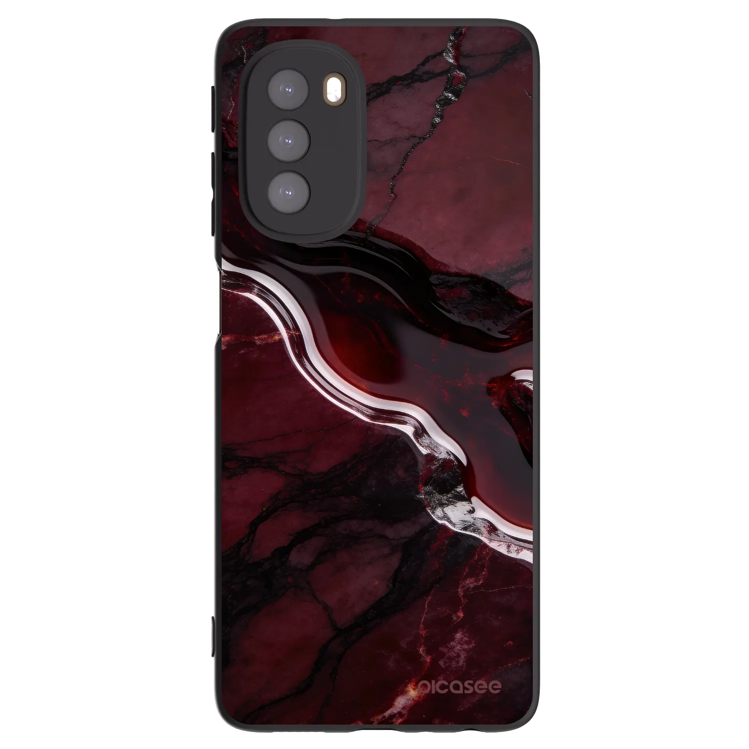 Picasee Motorola Moto G51 Hülle - Schwarzes Silikon - Cherry stone