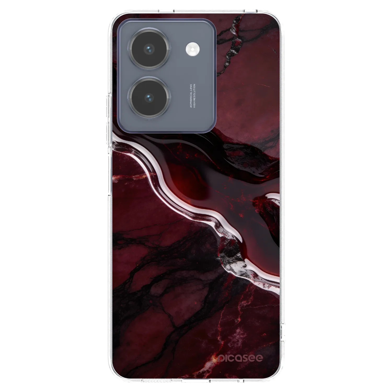 Picasee Vivo Y36 4G Hülle - Transparentes Silikon - Cherry stone