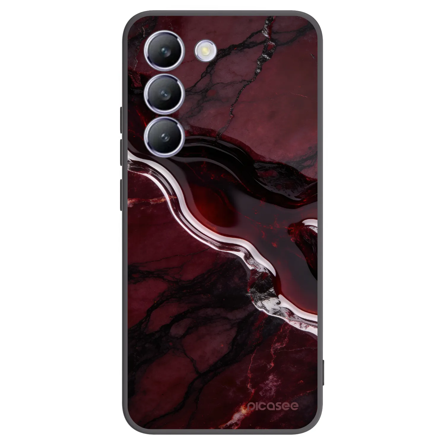 Picasee Vivo V40 SE 5G Hülle - Schwarzes Silikon - Cherry stone