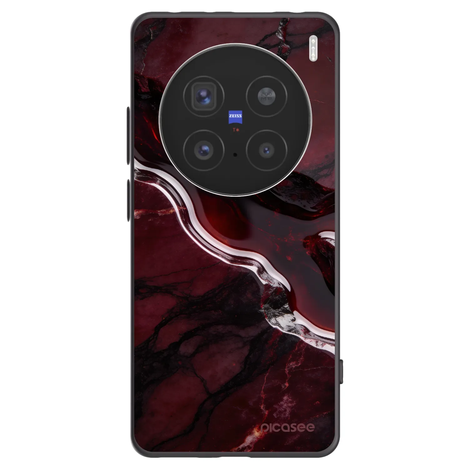 Picasee Vivo X200 Pro Hülle - Schwarzes Silikon - Cherry stone