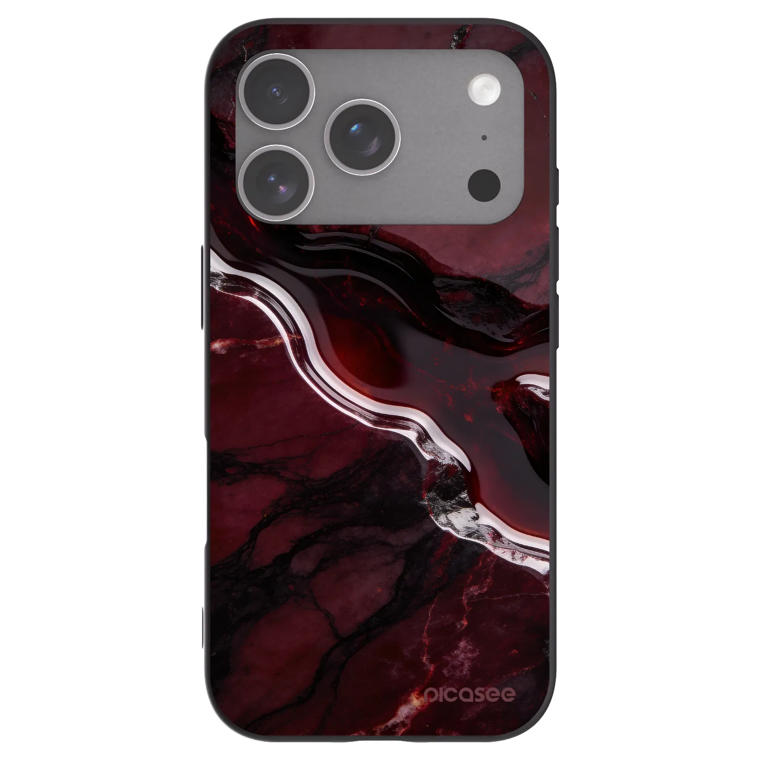 Picasee Apple iPhone 18 Pro Hülle - Schwarzes Silikon - Cherry stone