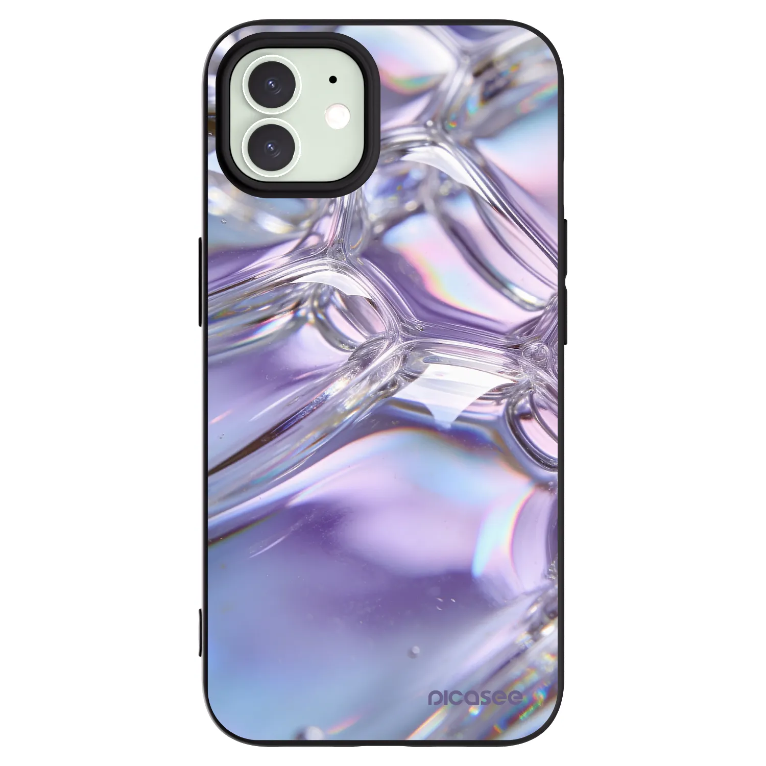 Picasee Apple iPhone 12 Pro Hülle - Schwarzes Silikon - Iridescent bubbles