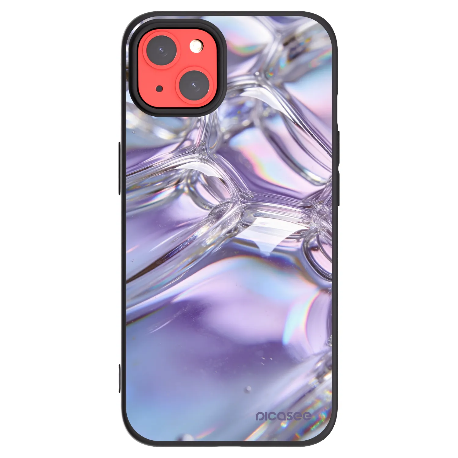 Picasee Apple iPhone 13 Hülle - Schwarzes Silikon - Iridescent bubbles