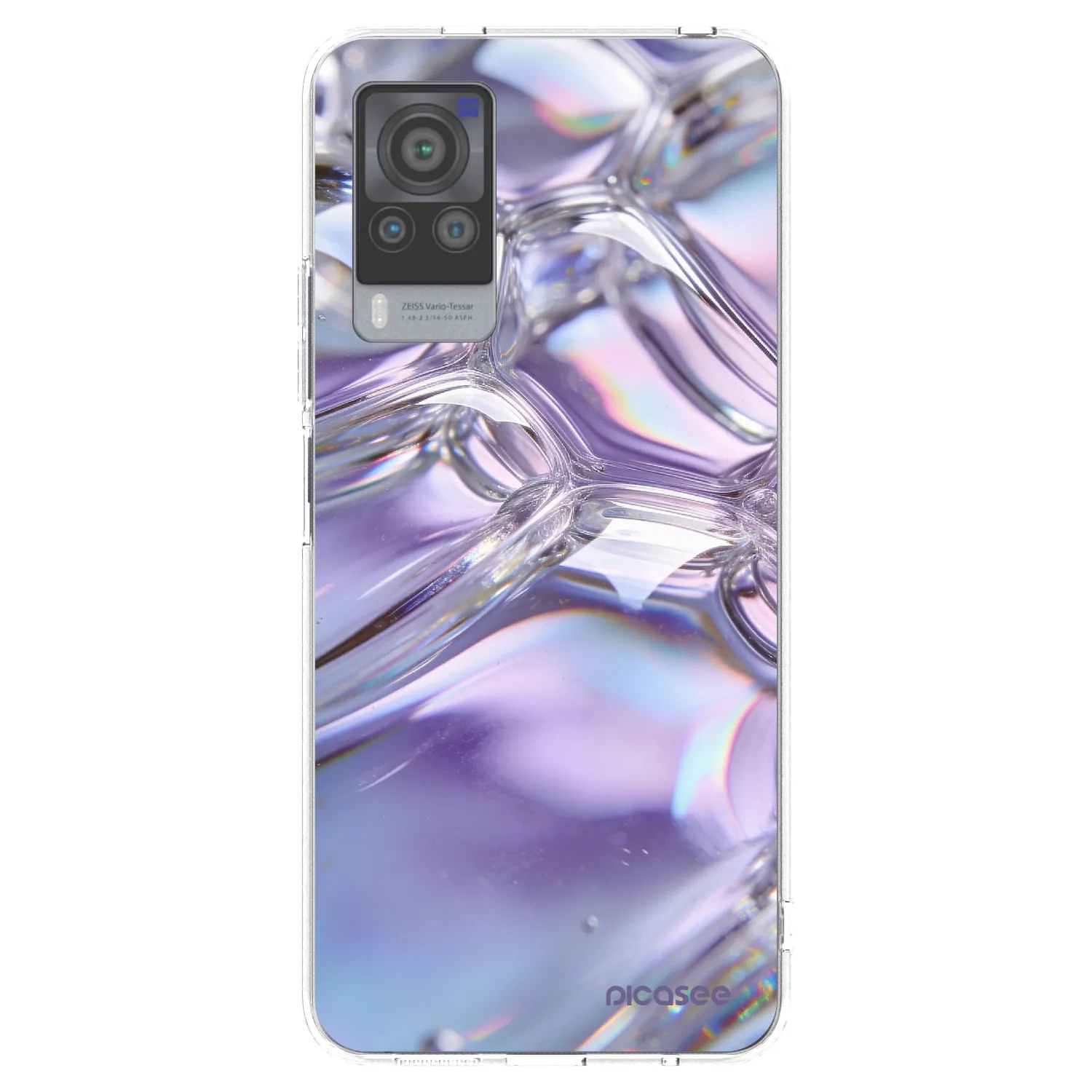 Picasee Vivo X60 Pro 5G Hülle - Transparentes Silikon - Iridescent bubbles