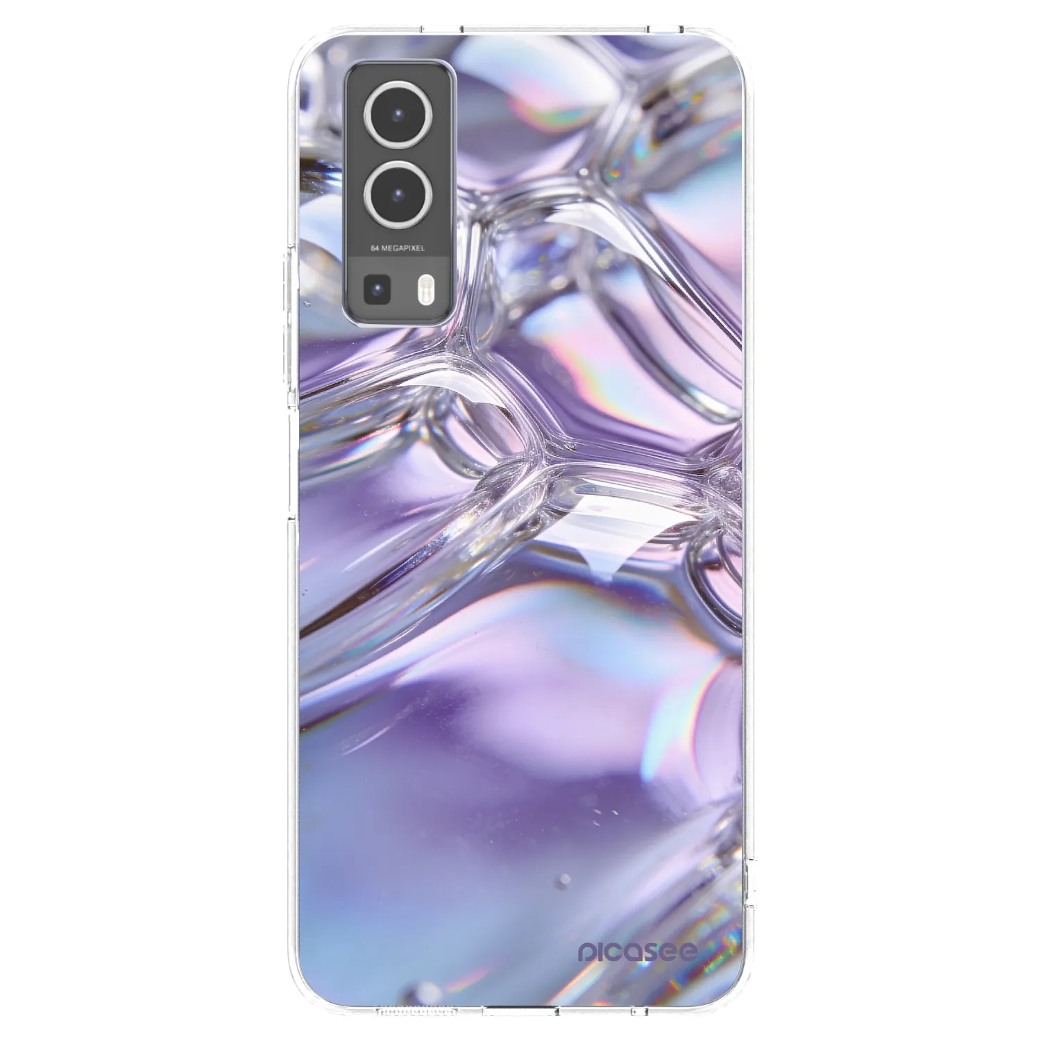 Picasee Vivo Y72 5G Hülle - Transparentes Silikon - Iridescent bubbles
