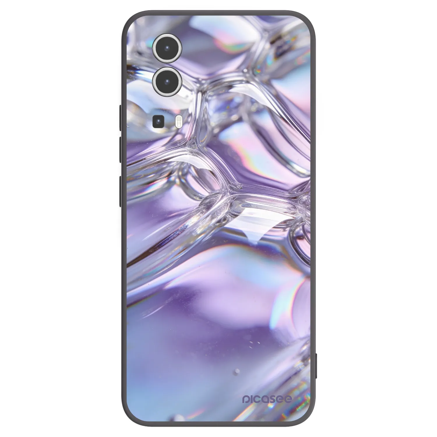 Picasee Vivo Y72 5G Hülle - Schwarzes Silikon - Iridescent bubbles