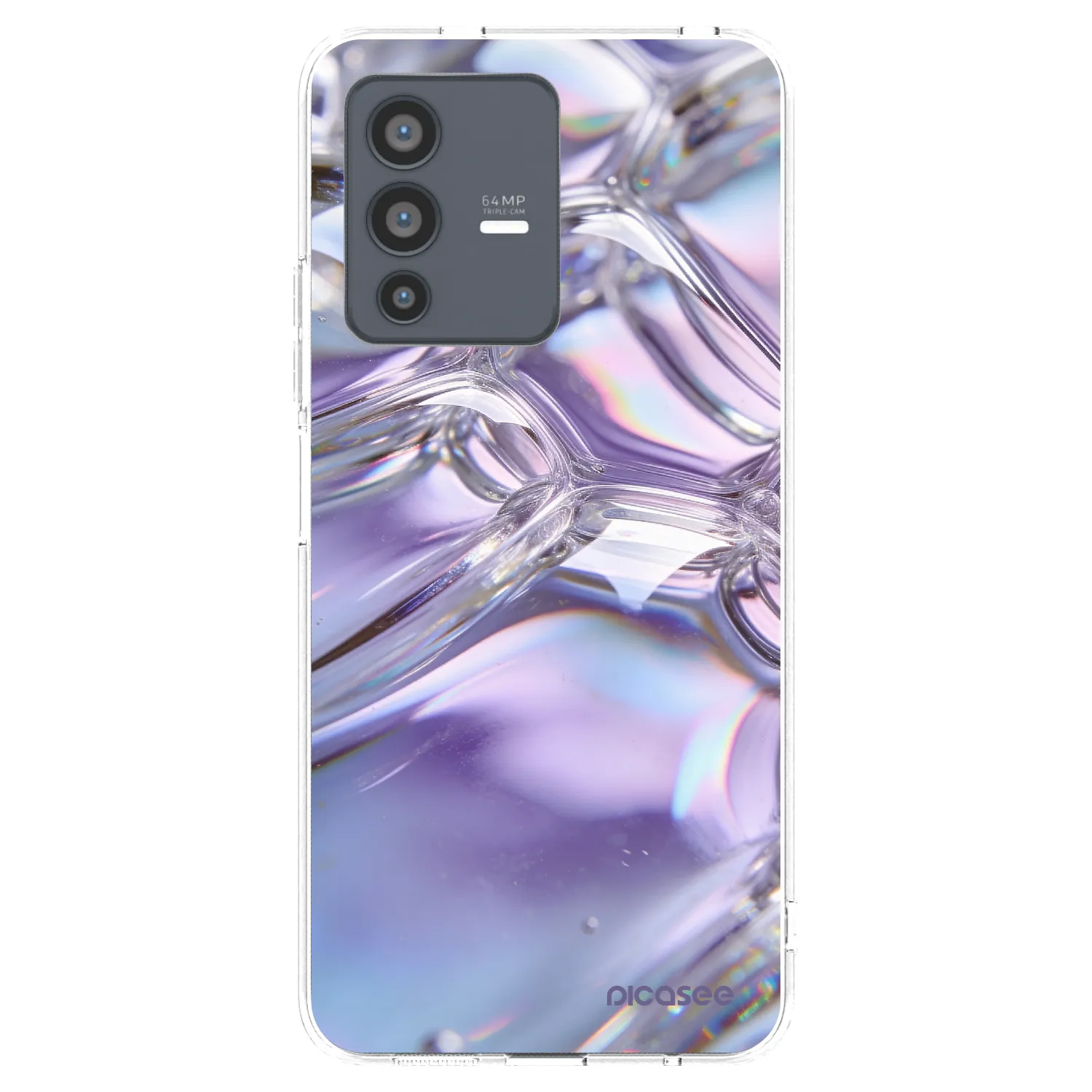 Picasee Vivo V23 5G Hülle - Transparentes Silikon - Iridescent bubbles
