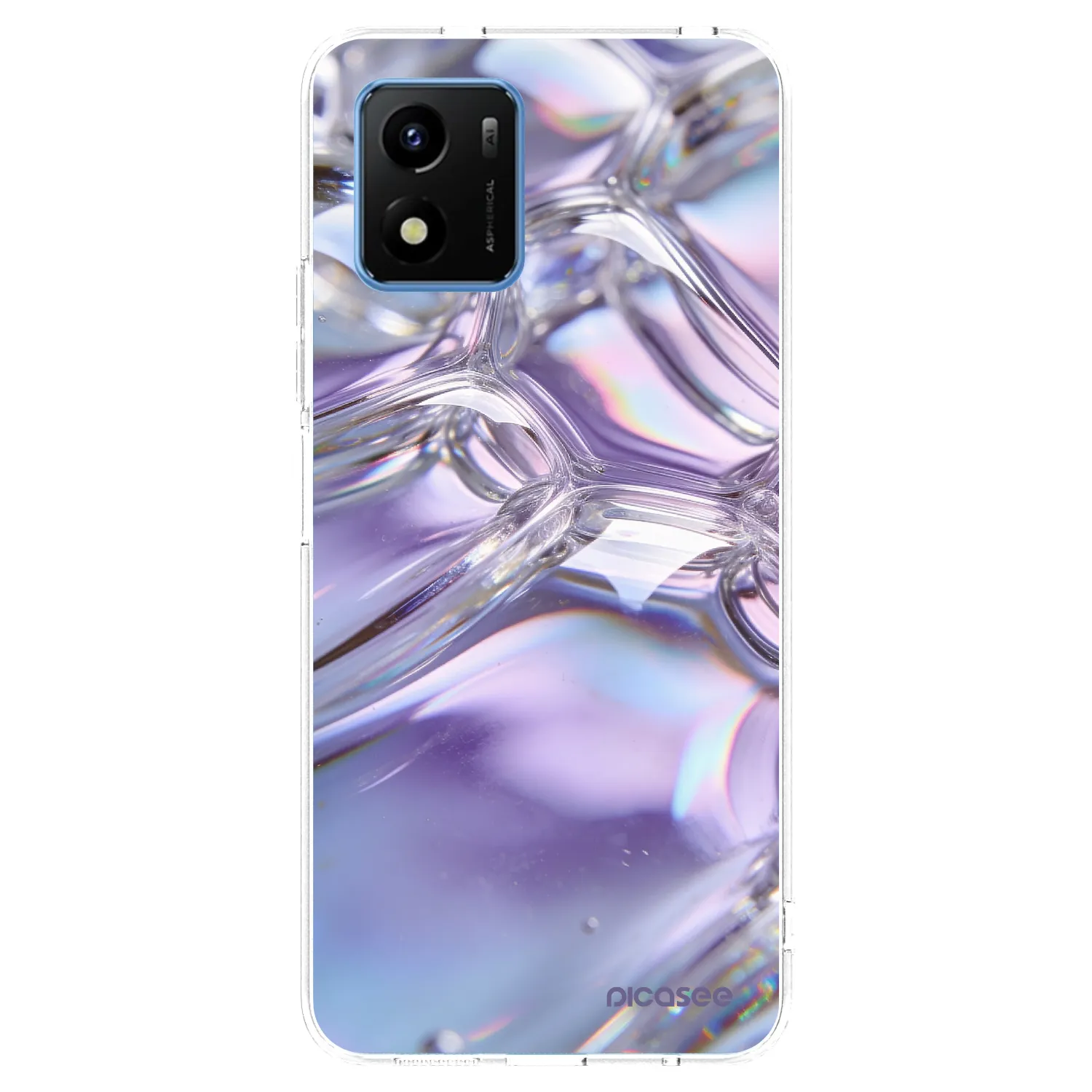 Picasee Vivo Y01 Hülle - Transparentes Silikon - Iridescent bubbles