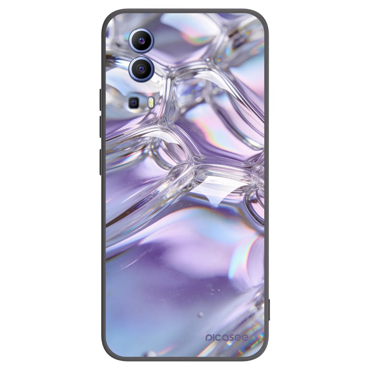 Picasee Vivo Y52 5G Hülle - Schwarzes Silikon - Iridescent bubbles