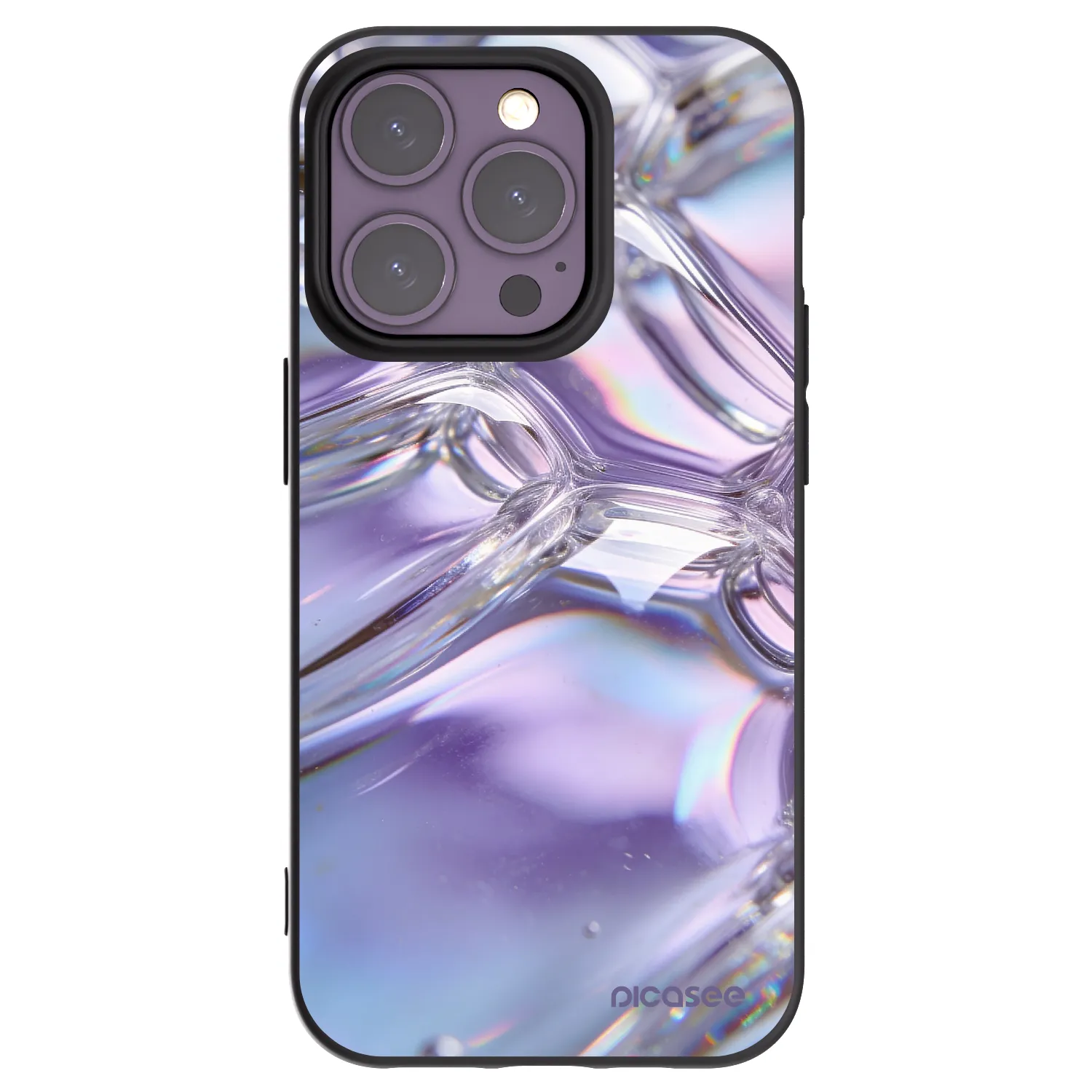 Picasee Apple iPhone 14 Pro Hülle - Schwarzes Silikon - Iridescent bubbles