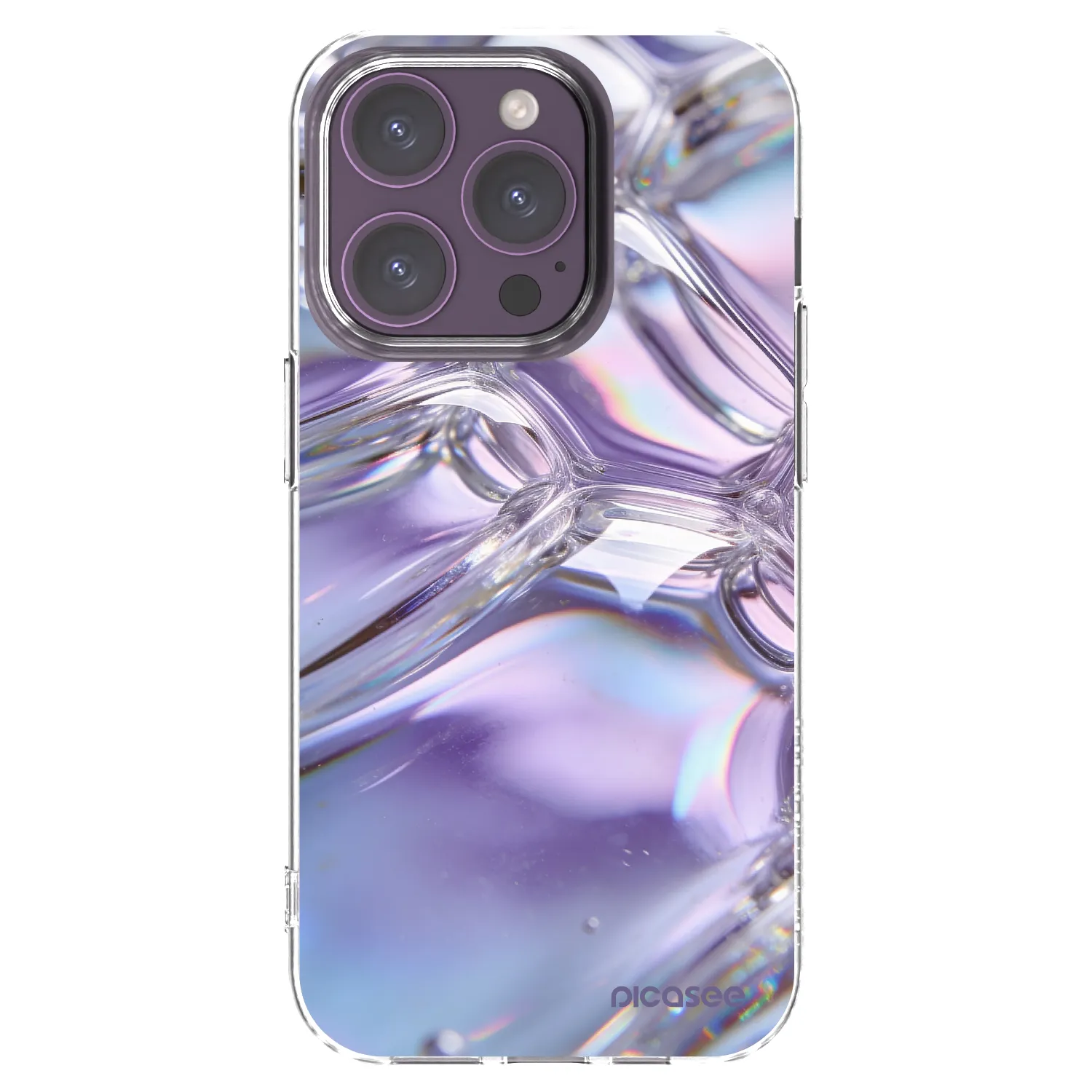 Picasee Apple iPhone 14 Pro Hülle - Transparentes Silikon - Iridescent bubbles