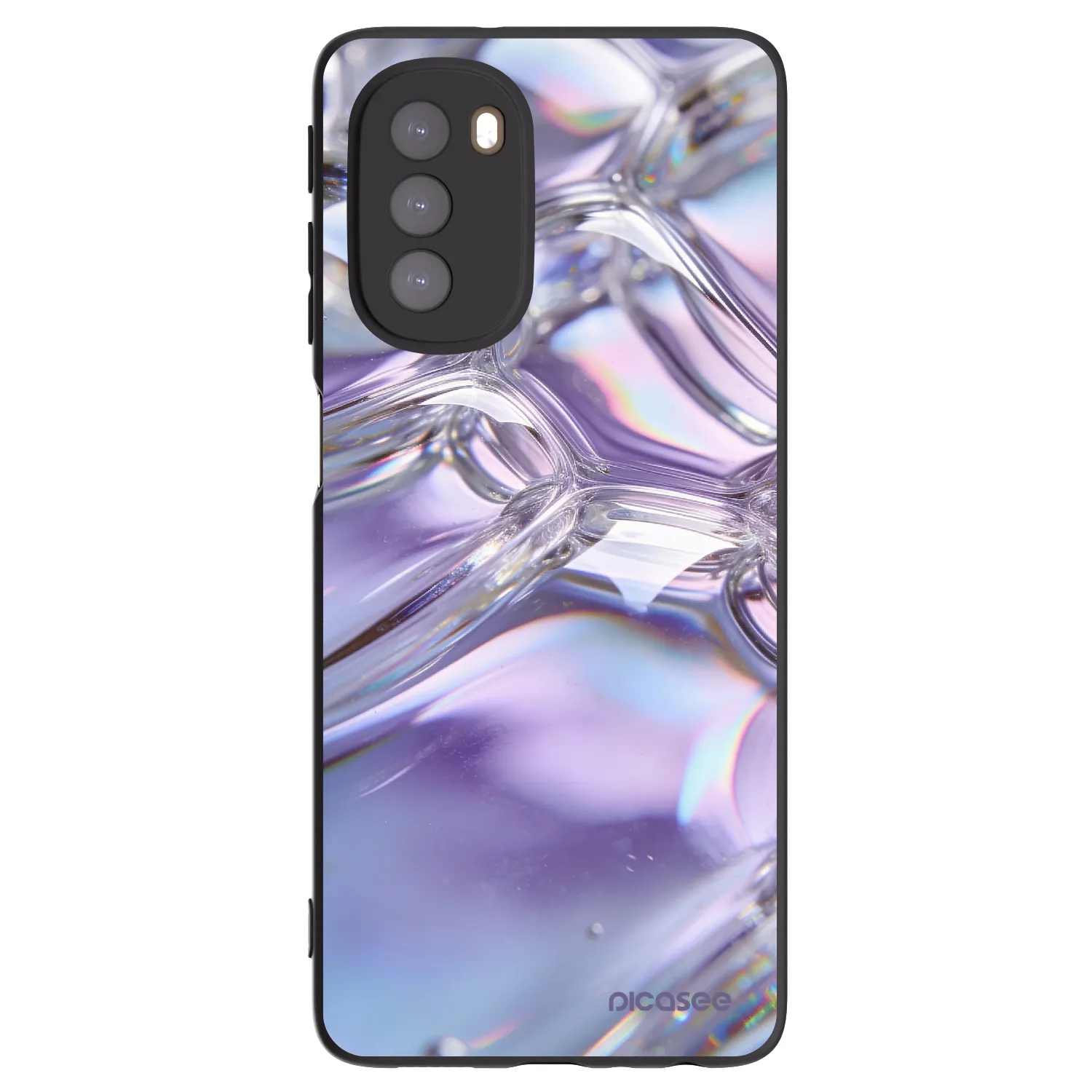 Picasee Motorola Moto G51 Hülle - Schwarzes Silikon - Iridescent bubbles