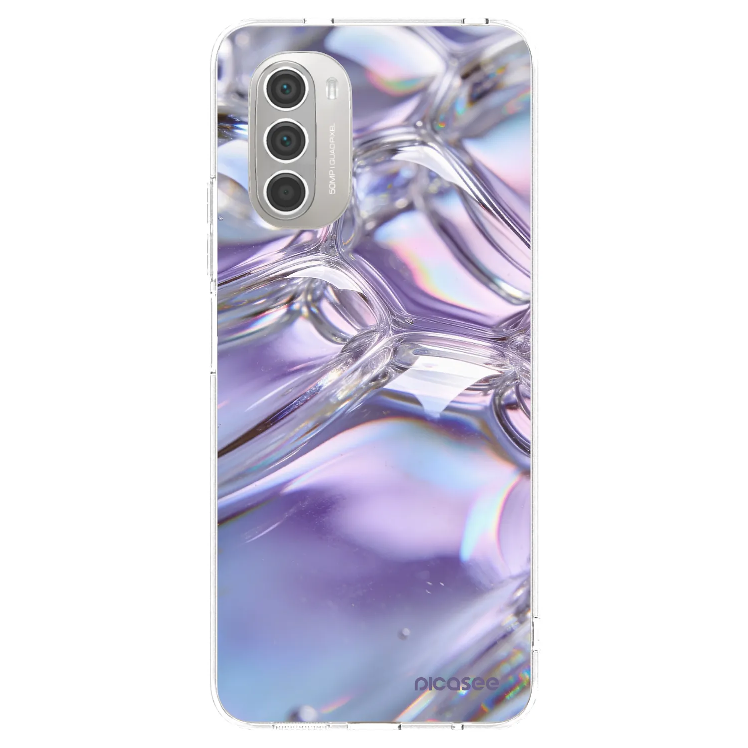 Picasee Motorola Moto G51 Hülle - Transparentes Silikon - Iridescent bubbles