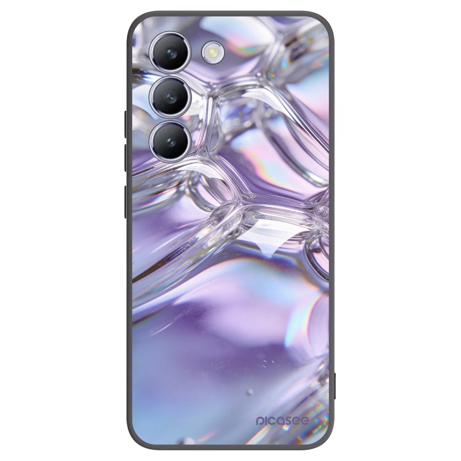 Picasee Vivo V40 SE 5G Hülle - Schwarzes Silikon - Iridescent bubbles