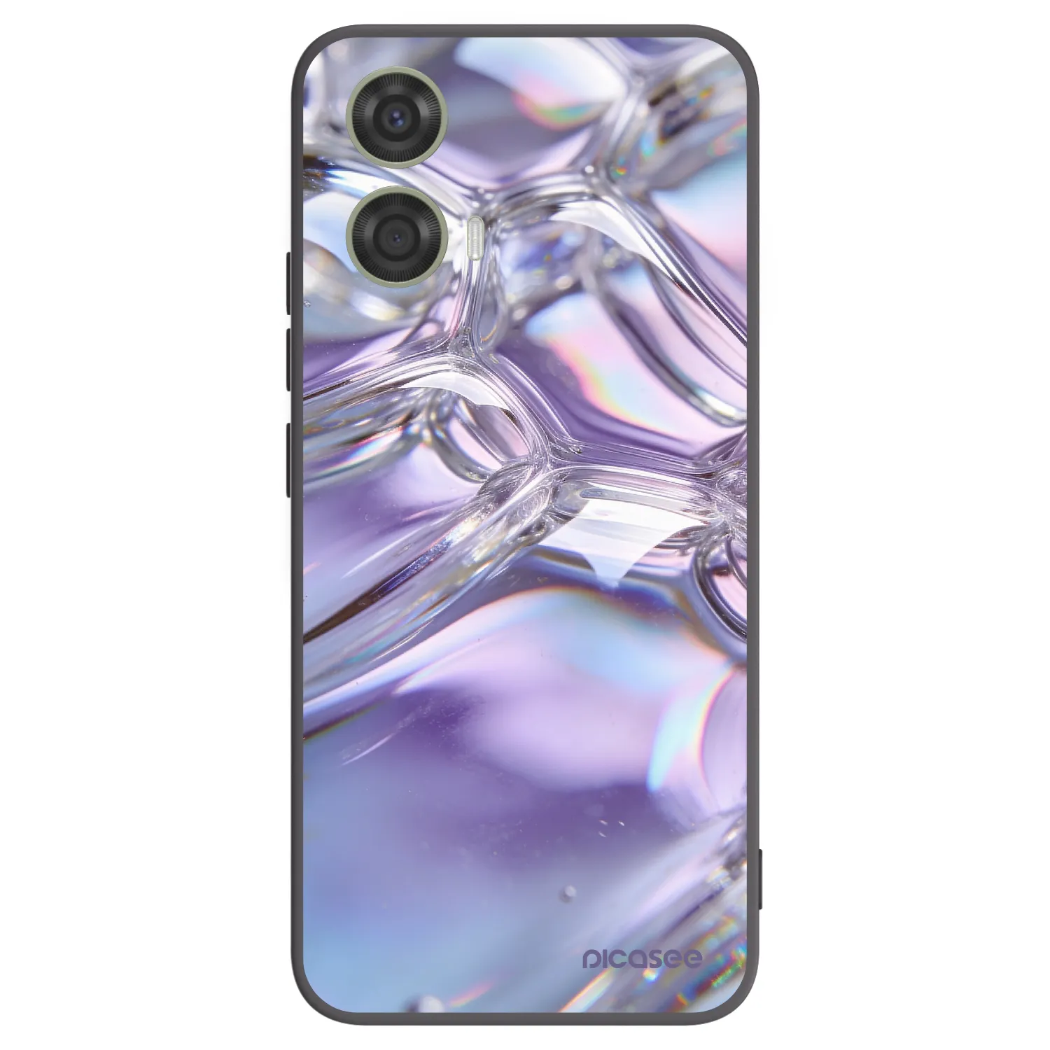 Picasee Motorola Moto G24 Hülle - Schwarzes Silikon - Iridescent bubbles