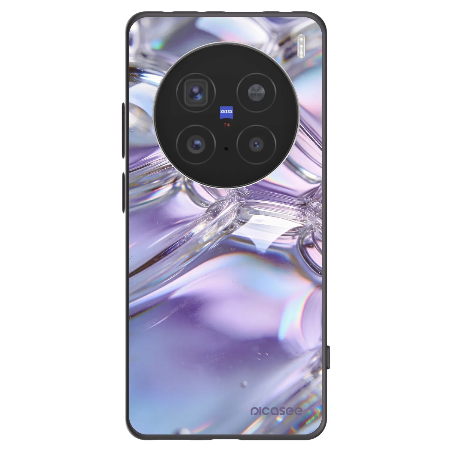 Picasee Vivo X200 Pro Hülle - Schwarzes Silikon - Iridescent bubbles
