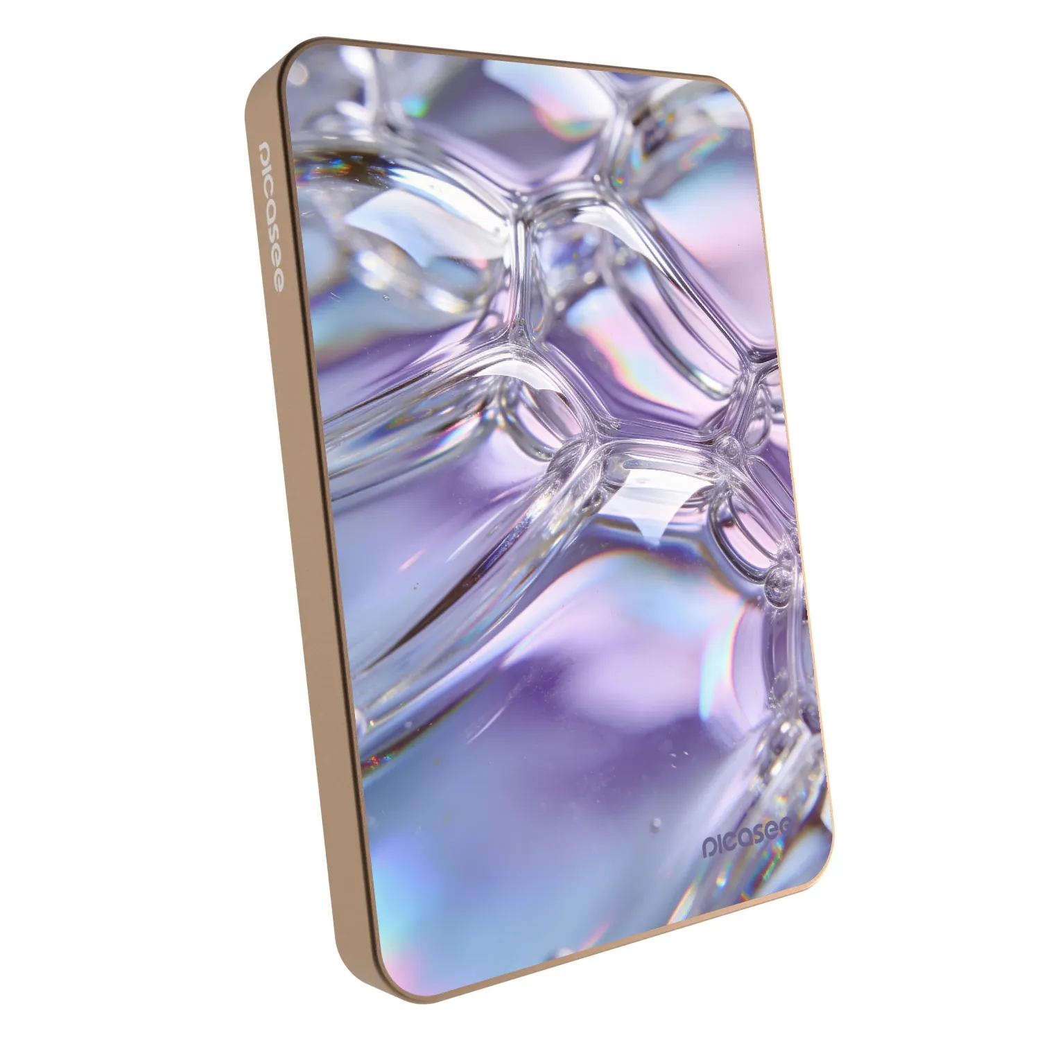 Picasee Powerbank mit MagSafe 5 000 mAh Golden - Iridescent bubbles