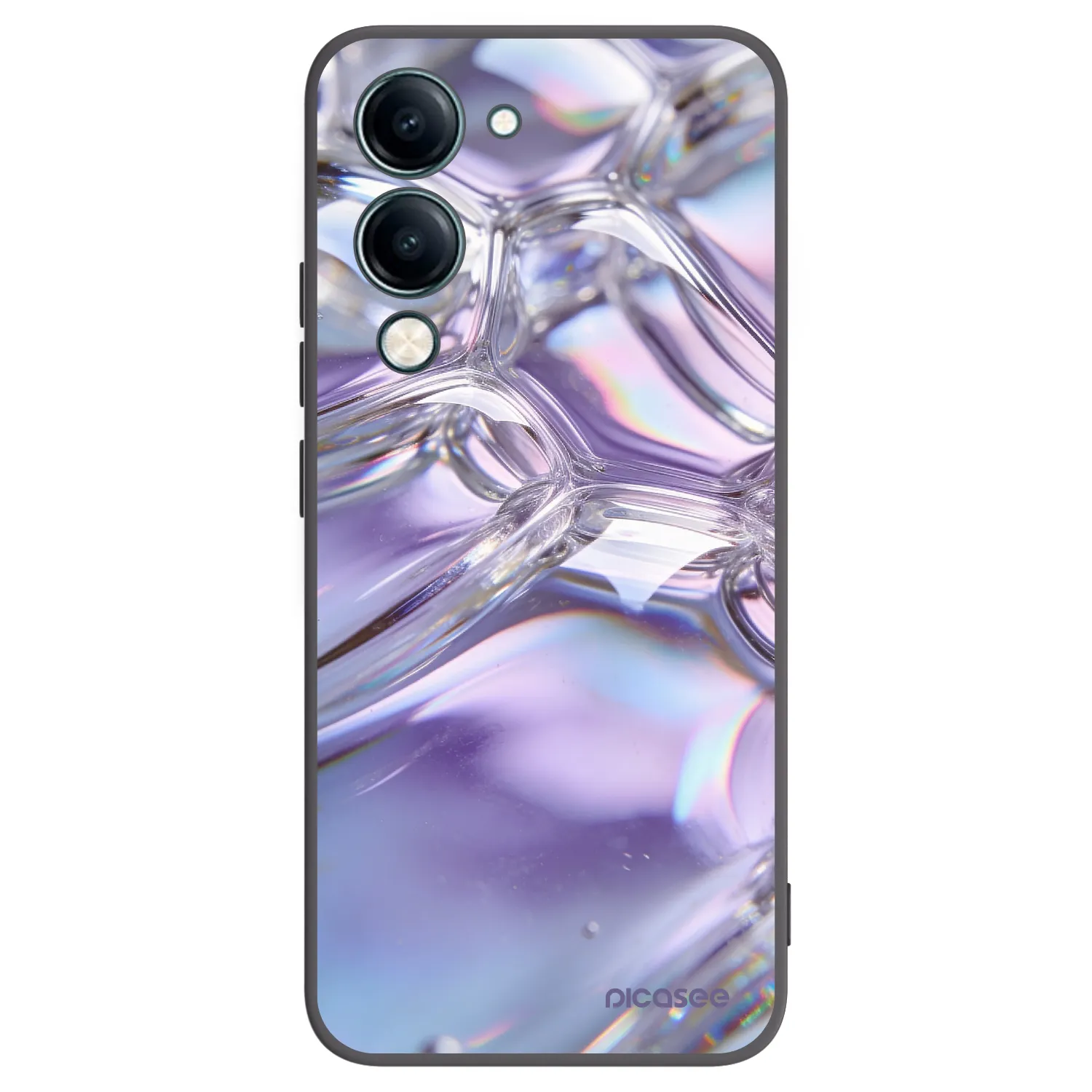 Picasee Vivo Y29s 5G Hülle - Schwarzes Silikon - Iridescent bubbles