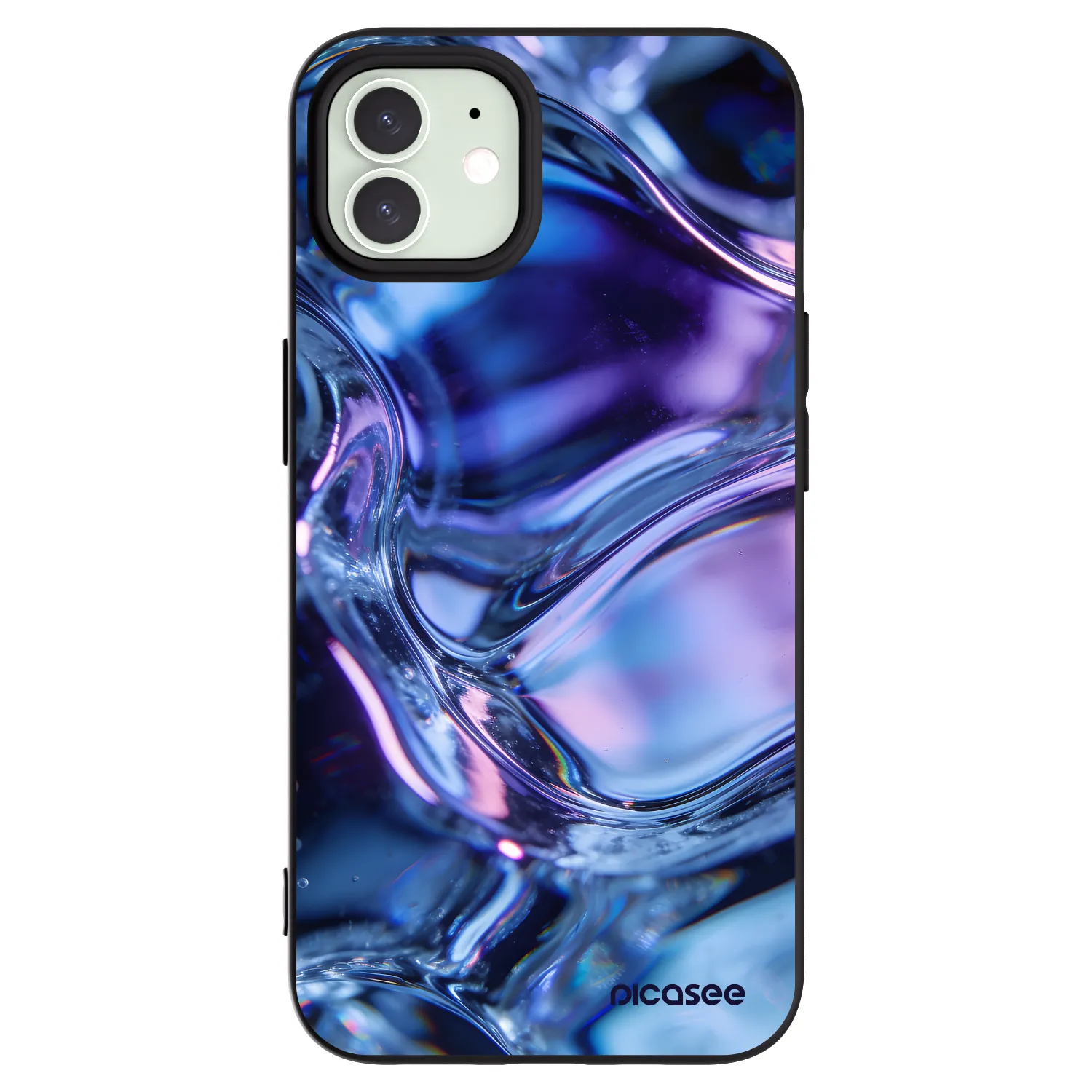 Picasee Apple iPhone 12 Pro Hülle - Schwarzes Silikon - Iris liquid