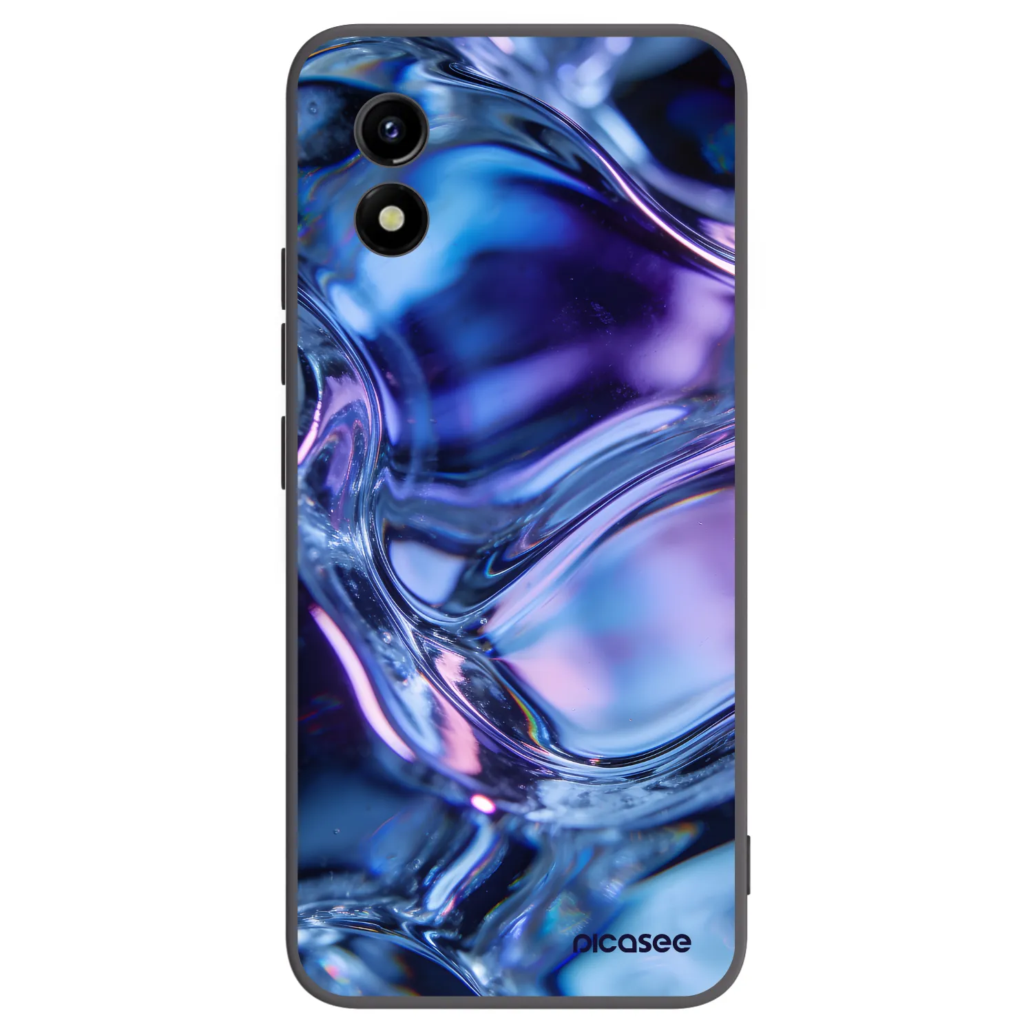 Picasee Vivo Y01 Hülle - Schwarzes Silikon - Iris liquid