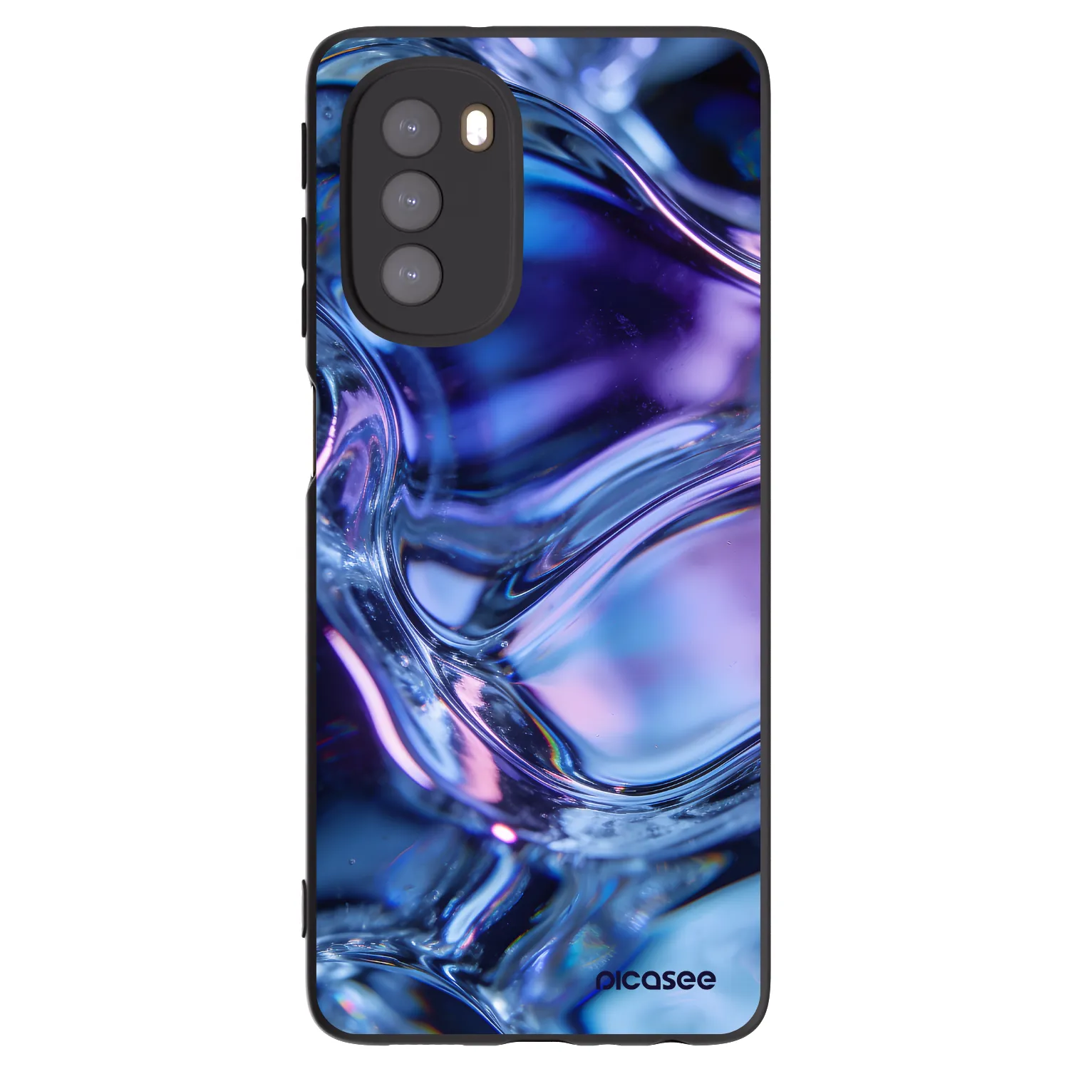 Picasee Motorola Moto G51 Hülle - Schwarzes Silikon - Iris liquid