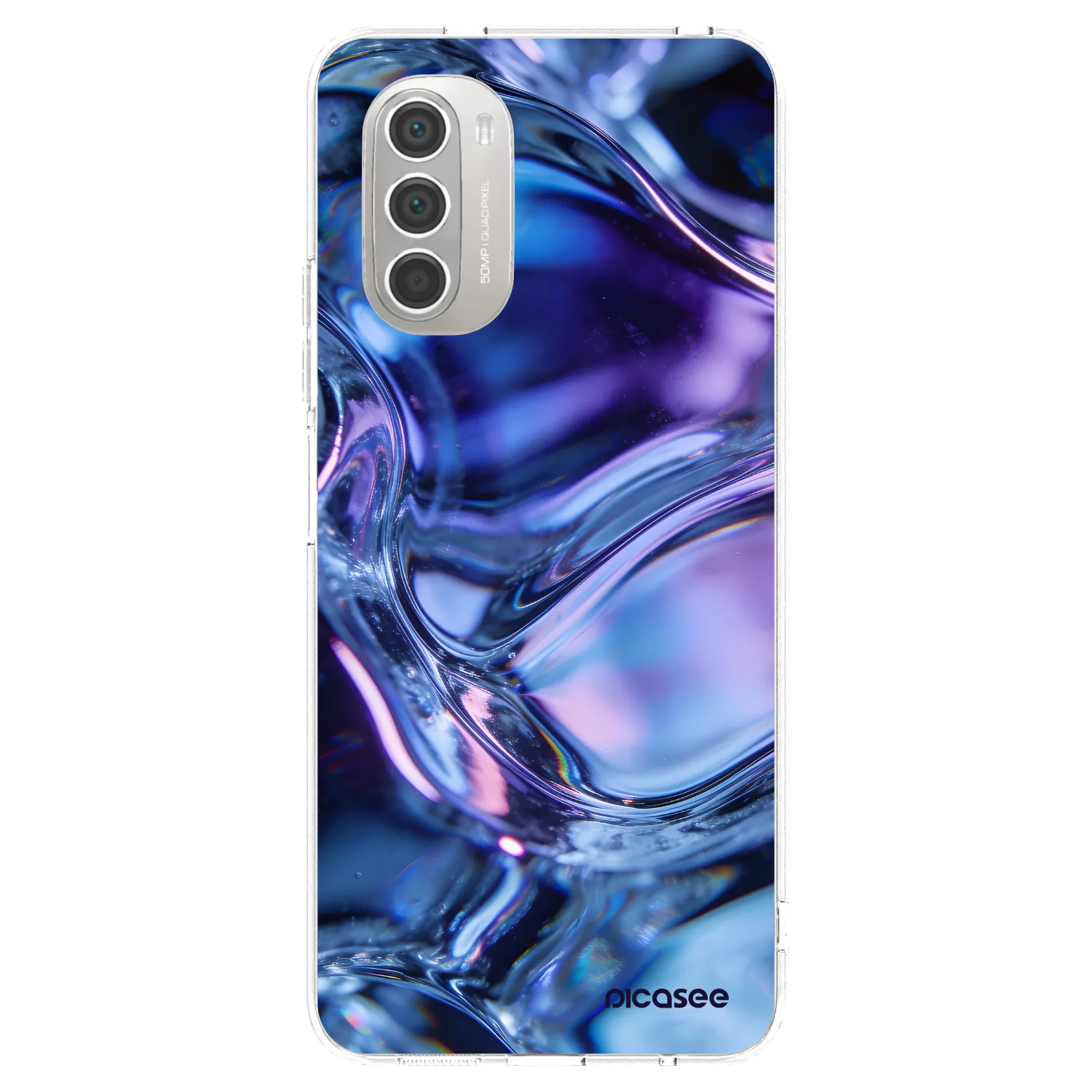 Picasee Motorola Moto G51 Hülle - Transparentes Silikon - Iris liquid