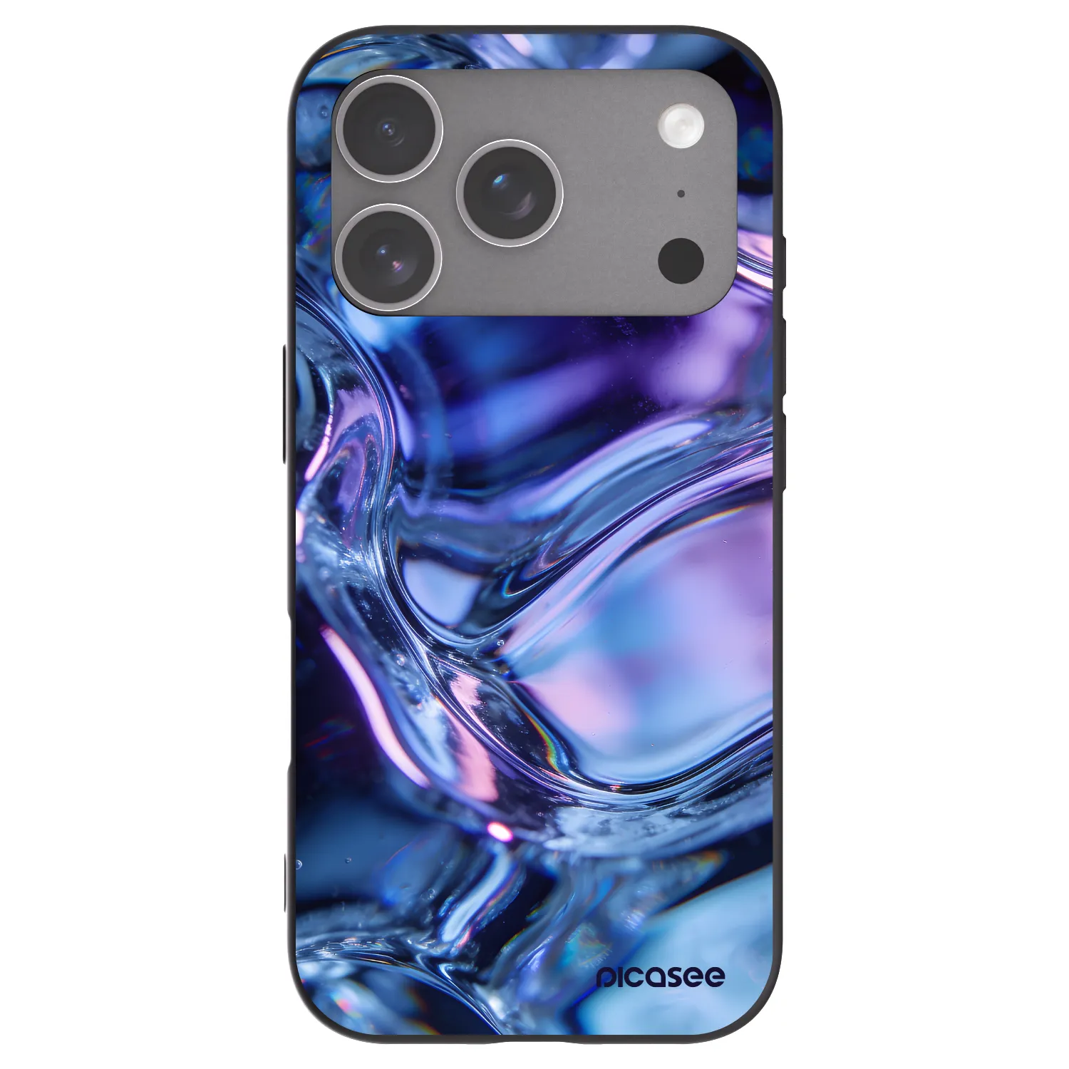 Picasee Apple iPhone 18 Pro Hülle - Schwarzes Silikon - Iris liquid
