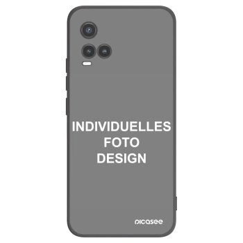 Picasee Vivo Y33s Hülle - Schwarzes Silikon - Individuelles Fotodesign
