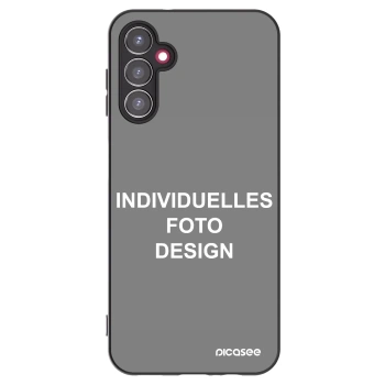 Picasee Samsung Galaxy A14 5G A146P Hülle - Schwarzes Silikon - Individuelles Fotodesign