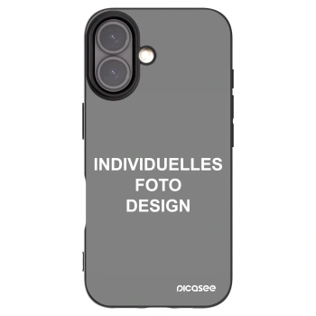 Picasee Apple iPhone 16 Hülle - Schwarzes Silikon - Individuelles Fotodesign