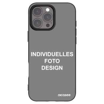 Picasee Apple iPhone 16 Pro Max Hülle - Schwarzes Silikon - Individuelles Fotodesign