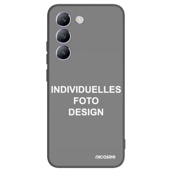 Picasee Vivo V40 SE 5G Hülle - Schwarzes Silikon - Individuelles Fotodesign