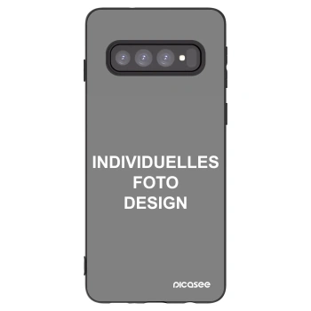 Picasee Samsung Galaxy S10 G973 Hülle - Schwarzes Silikon - Individuelles Fotodesign