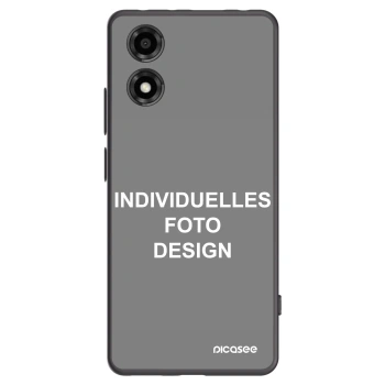 Picasee Motorola Moto E14 Hülle - Schwarzes Silikon - Individuelles Fotodesign