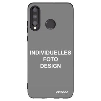 Picasee Huawei P30 Lite Hülle - Schwarzes Silikon - Individuelles Fotodesign