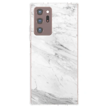 Picasee Samsung Galaxy Note 20 Ultra Hülle - Transparentes Silikon - White marble