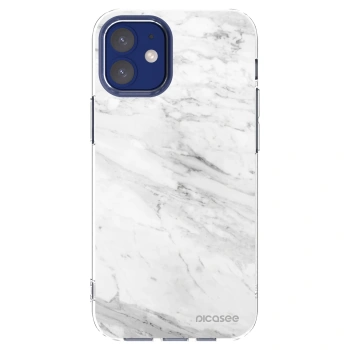 Picasee Apple iPhone 12 mini Hülle - Transparentes Silikon - White marble