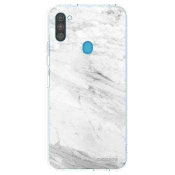 Picasee Samsung Galaxy M11 Hülle - Transparentes Silikon - White marble