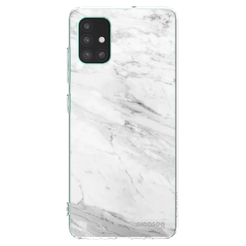 Picasee Samsung Galaxy M51 M515F Hülle - Transparentes Silikon - White marble