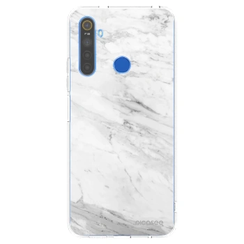 Picasee Realme 5 Hülle - Transparentes Silikon - White marble