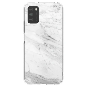 Picasee Xiaomi Poco M3 Hülle - Transparentes Silikon - White marble