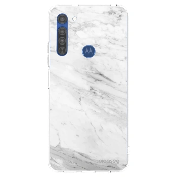 Hülle für Motorola Moto G8 - White marble