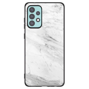 Picasee Samsung Galaxy A72 A725F Hülle - Schwarzes Silikon - White marble