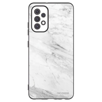 Picasee Samsung Galaxy A32 5G A326B Hülle - Schwarzes Silikon - White marble