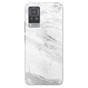 Picasee Vivo X60 Pro 5G Hülle - Transparentes Silikon - White marble