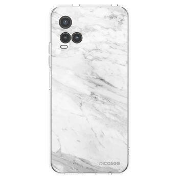 Picasee Vivo Y33s Hülle - Transparentes Silikon - White marble