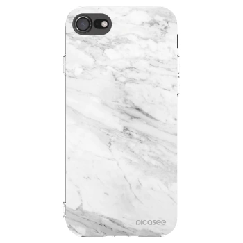 Picasee Apple iPhone SE 2022 Hülle - Transparentes Silikon - White marble
