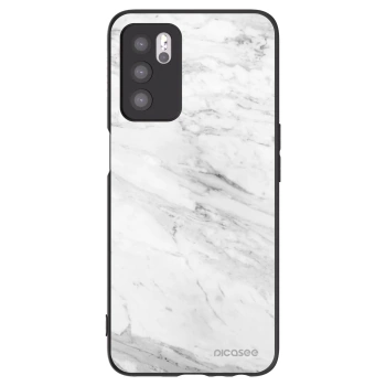 Picasee OPPO A16s Hülle - Schwarzes Silikon - White marble